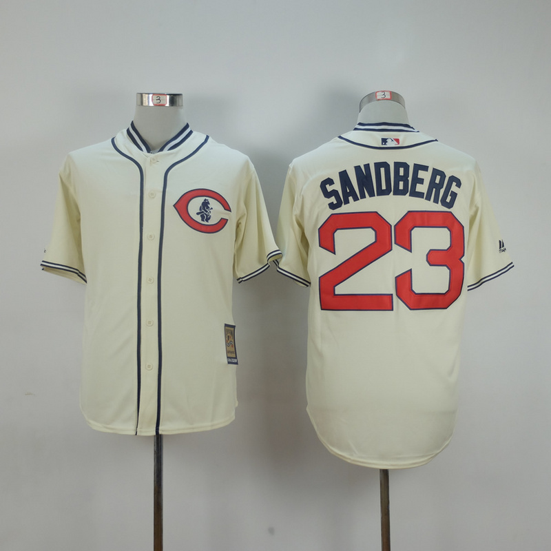 Men Chicago Cubs 23 Sandberg Cream Throwback 1929 MLB Jerseys